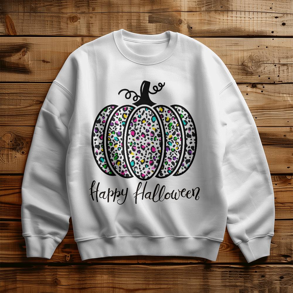 "Happy Halloween" Pumpkin Sweatshirt – Bright, Bold, and Full of Festive Fun