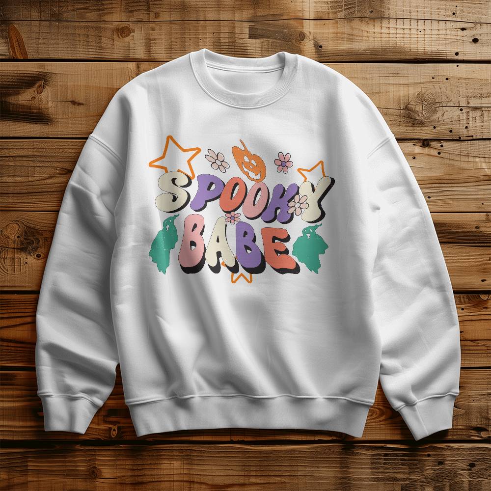 "Spooky Babe" Halloween Sweatshirt – Cozy, Cute, and Full of Fright!