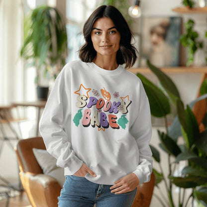 "Spooky Babe" Halloween Sweatshirt – Cozy, Cute, and Full of Fright!