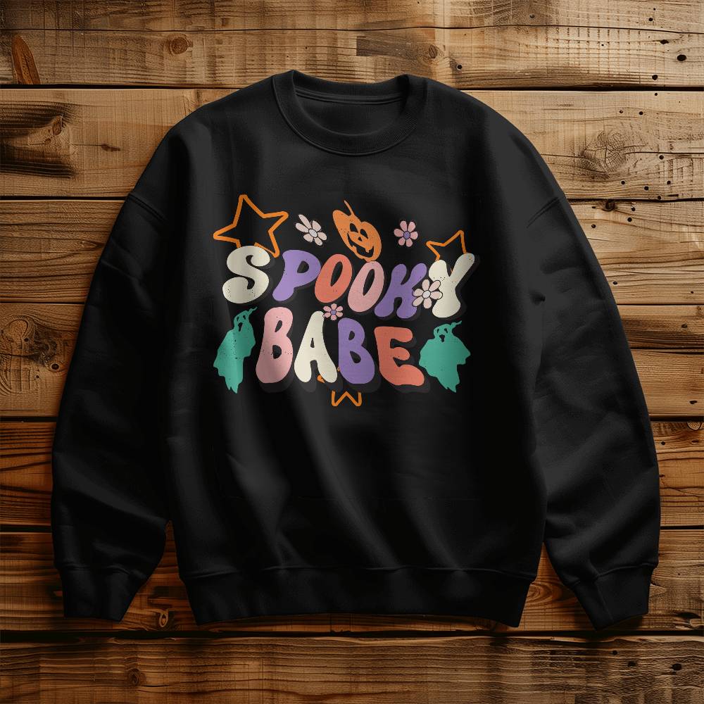 "Spooky Babe" Halloween Sweatshirt – Cozy, Cute, and Full of Fright!