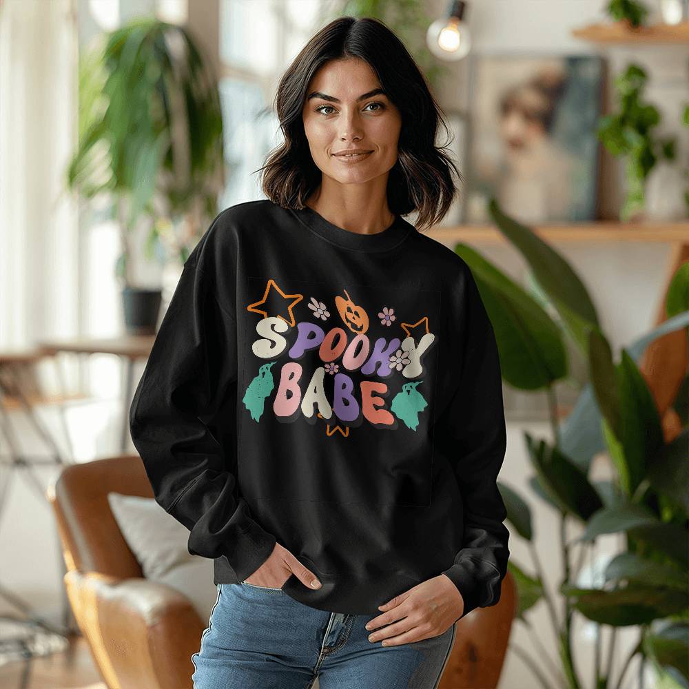 "Spooky Babe" Halloween Sweatshirt – Cozy, Cute, and Full of Fright!