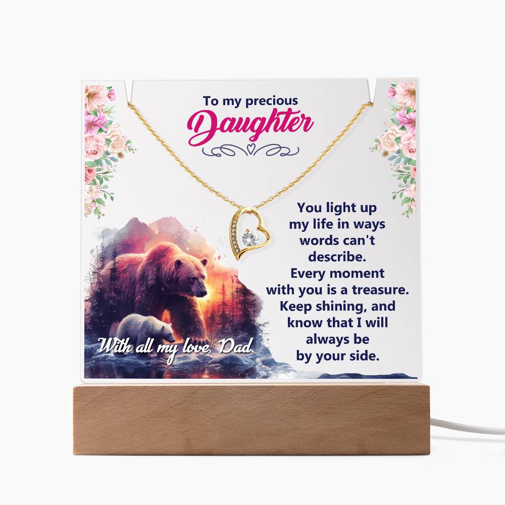 Forever Love Necklace & Keepsake Acrylic Bundle: From Dad to Daughter