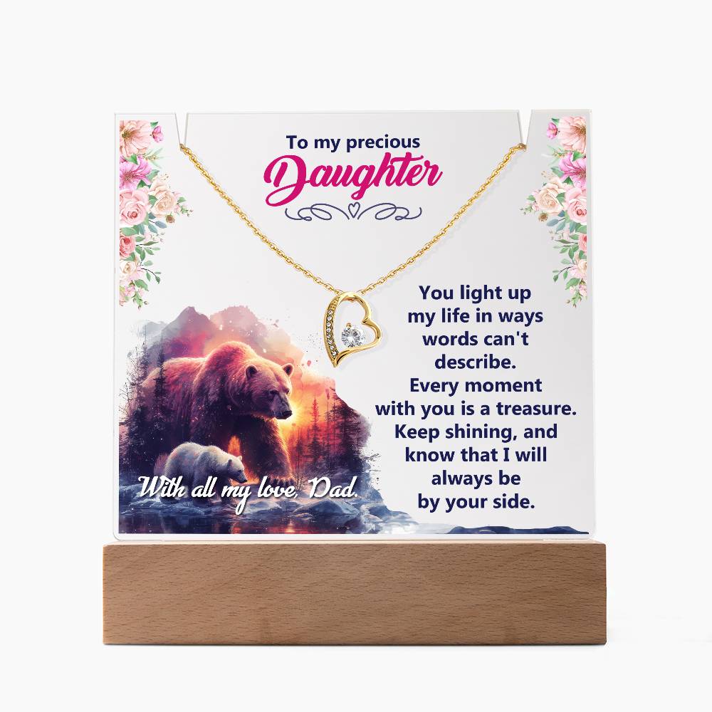 Forever Love Necklace & Keepsake Acrylic Bundle: From Dad to Daughter