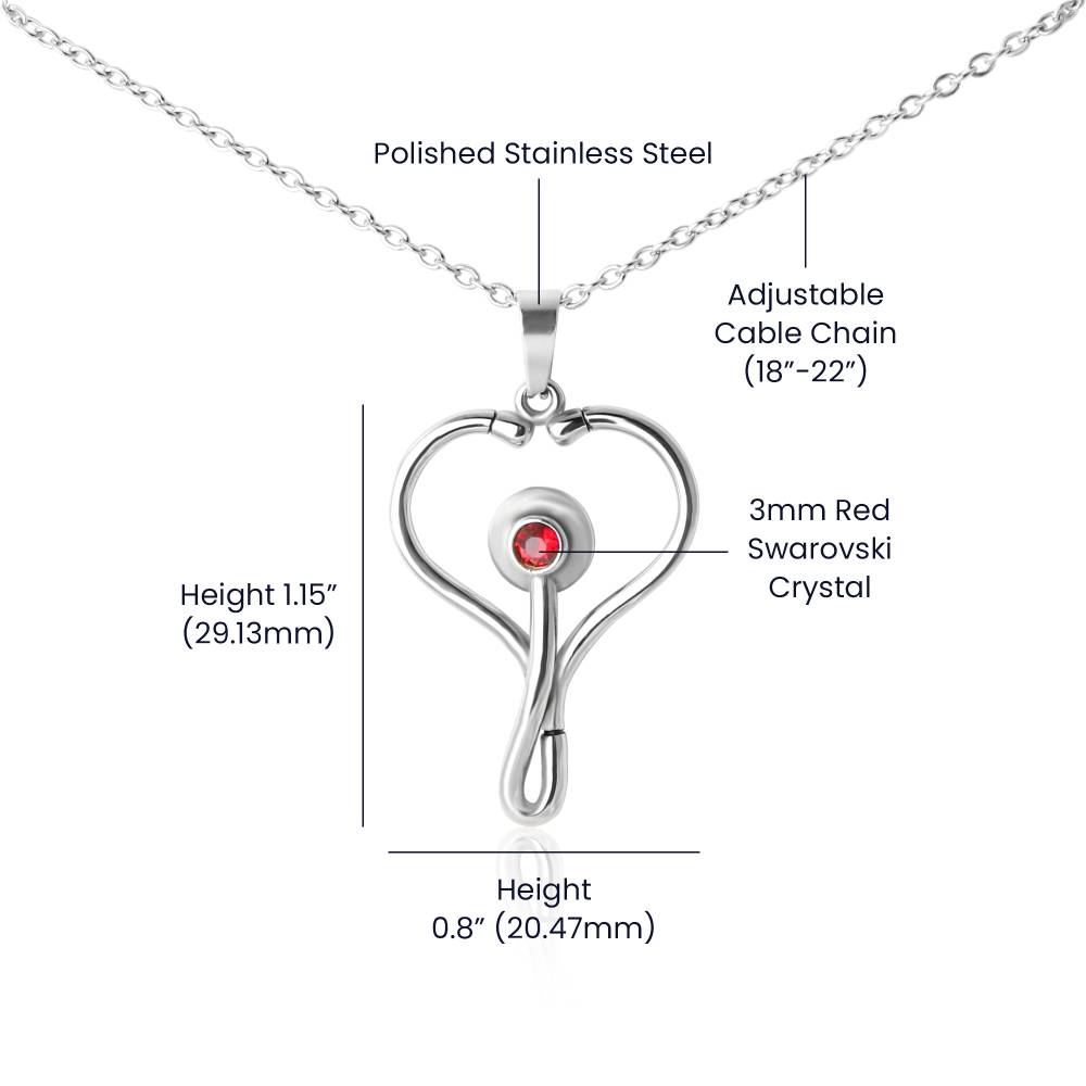 Heartbeat of Care: Heart Shaped Stethoscope Necklace for Nurse