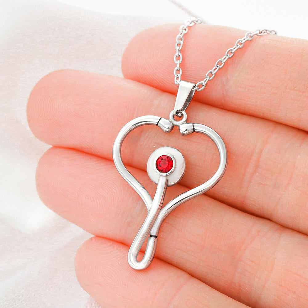 Heartbeat of Care: Heart Shaped Stethoscope Necklace for Nurse