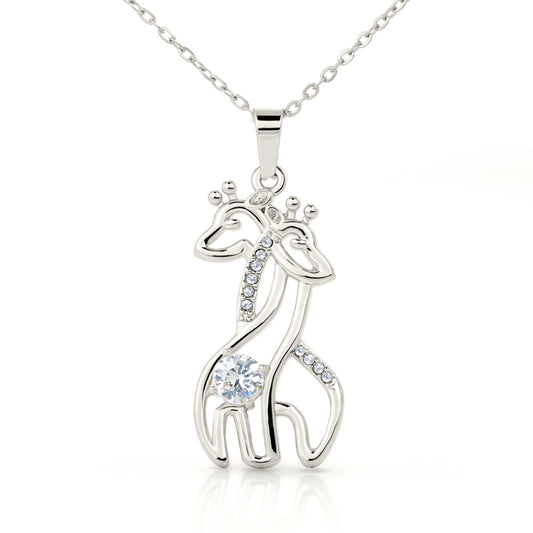 To my Daughter-You are the Beat of my Heart Giraffe Necklace