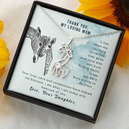 Daughter to Mom Giraffe Necklace – A Symbol of Grace, Strength, and Endless Love