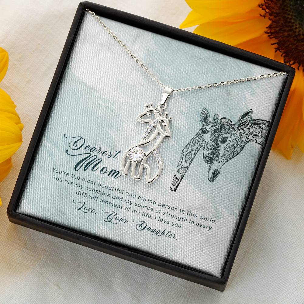 Daughter to Mom Giraffe Necklace – A Symbol of Grace, Strength, and Endless Love