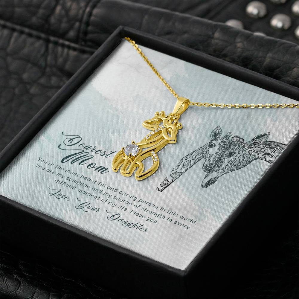 Daughter to Mom Giraffe Necklace – A Symbol of Grace, Strength, and Endless Love