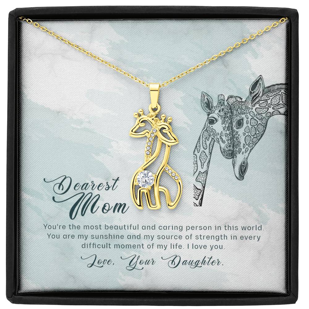 Daughter to Mom Giraffe Necklace – A Symbol of Grace, Strength, and Endless Love