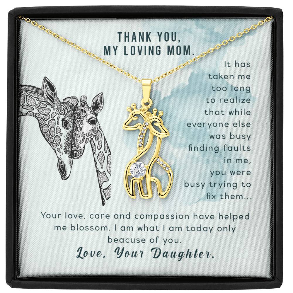 Daughter to Mom Giraffe Necklace – A Symbol of Grace, Strength, and Endless Love