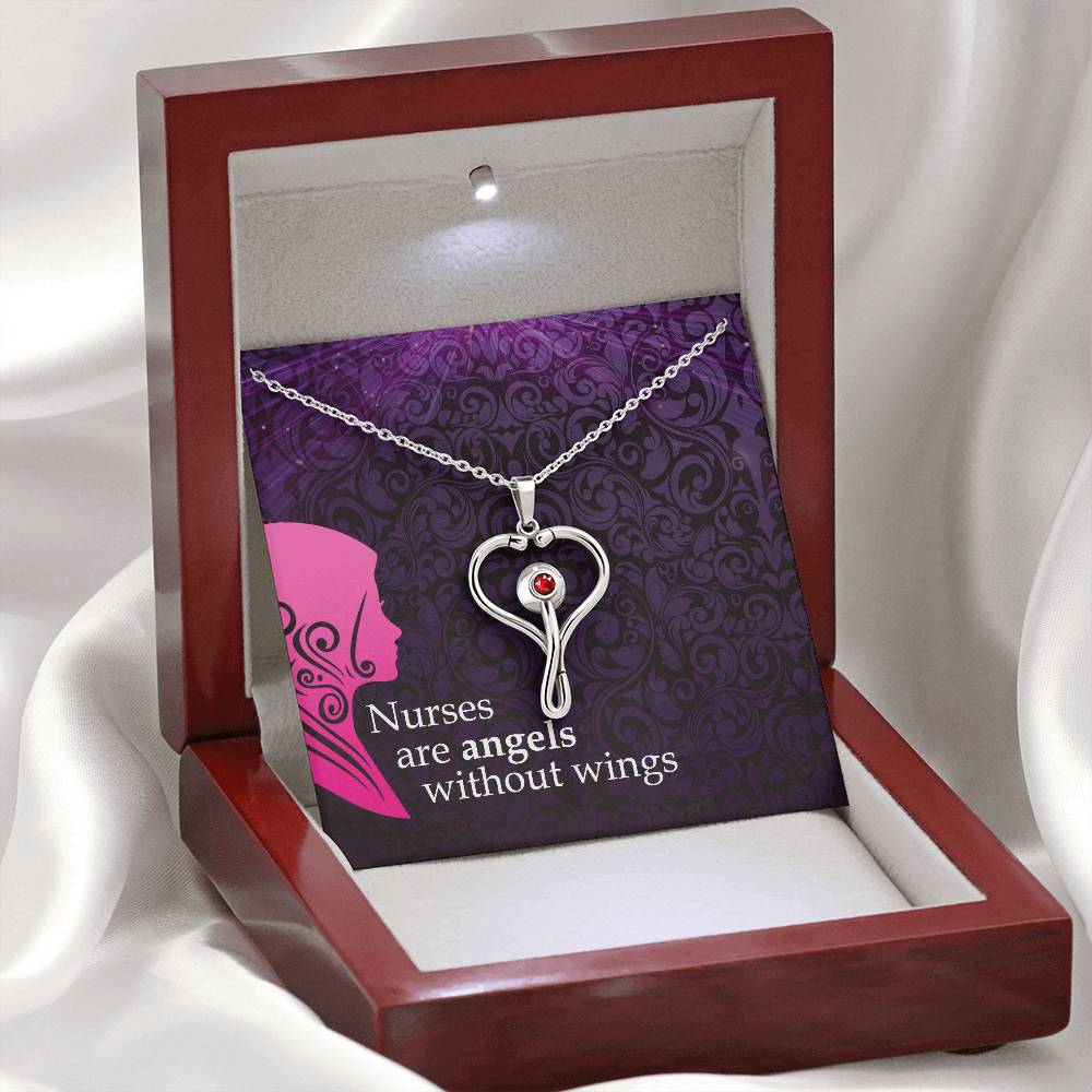 Heartbeat of Care: Heart Shaped Stethoscope Necklace for Nurse