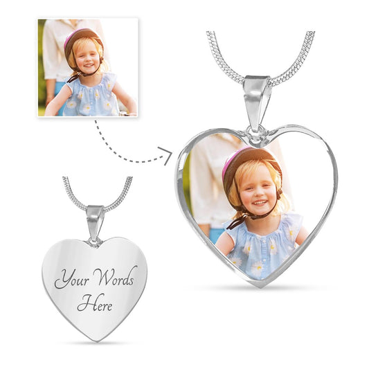 Customizable Photo Heart Necklace