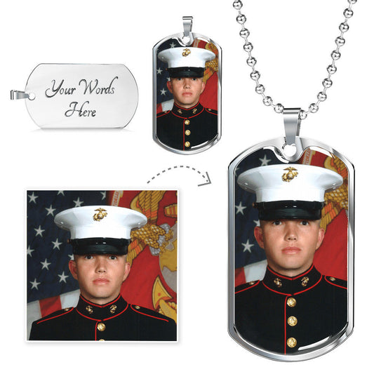 Custom Photo Dog Tag Style Necklace