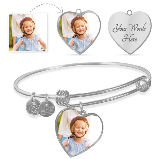 Customizable Photo Heart Bangle